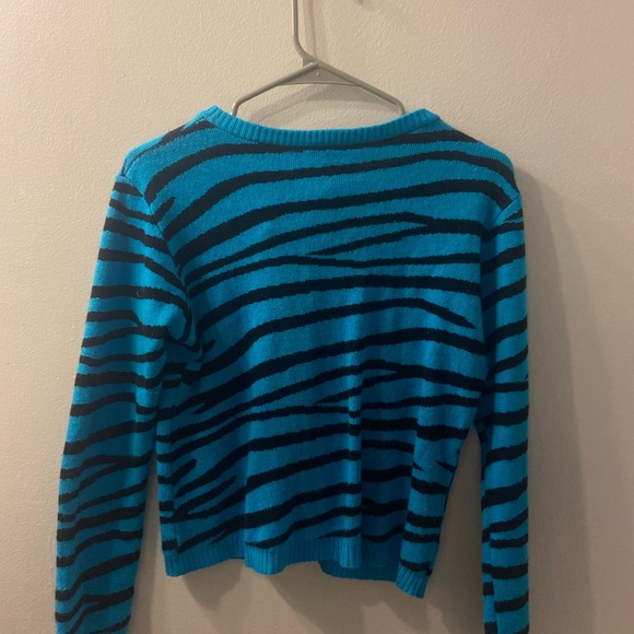 Blue Zebra-print Cardigan - Picture 2 of 2